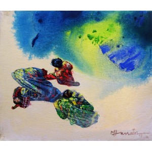 Hussain Chandio, 12 x 14 Inch, Acrylic on Canvas, Figurative Painting-AC-HC-174